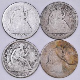 Group of (4) Seated Liberty Silver Half Dollars