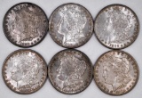 Group of (6) Morgan Silver Dollars