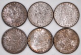 Group of (6) Morgan Silver Dollars