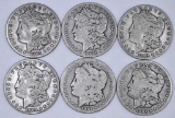 Group of (6) 1904 S Morgan Silver Dollars