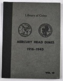 Group of (3) Mercury Silver Dime Albums with (181) Coins.