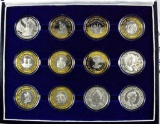 Twelve Coin Set 2000 Queen Elizabeth Memorial Collection 925 Silver.