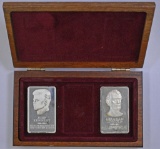 Group of (2) Franklin Mint Sterling Silver 10oz. Silver Ingots