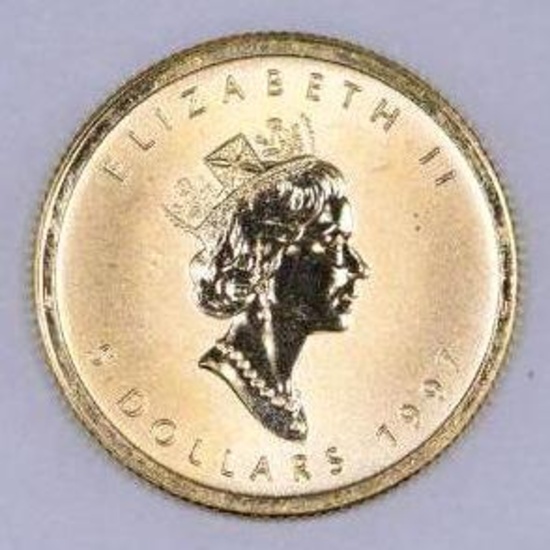 1997 $5 Canada Gold Maple Leaf 1/10thoz