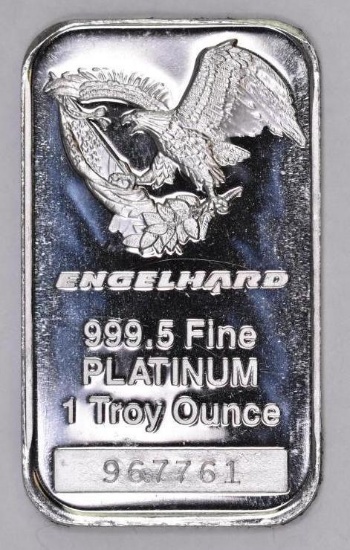 Engelhard 1oz. .9995 Fine Platinum Ingot / Bar