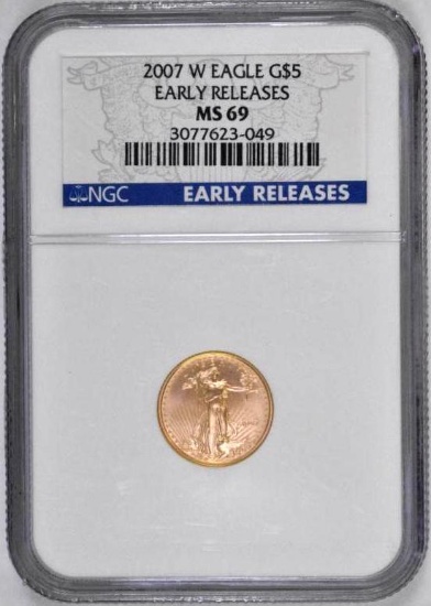 2007 W $5 American Gold Eagle 1/10thoz (NGC) MS69