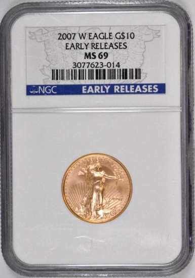 2007 W $10 American Gold Eagle 1/4oz (NGC) MS69