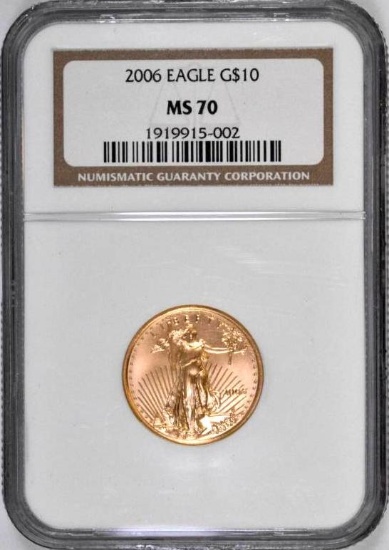 2006 $10 American Gold Eagle 1/4oz (NGC) MS70