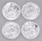 Group of (4) Prospector 1oz. .999 Fine Silver Rounds.