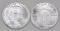 Group of (2) 2020 President Donald Trump 1oz. .999 Fine Silver Rounds.