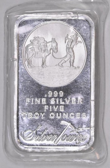 Silver Towne 5oz. .999 Fine Silver Ingot / Bar