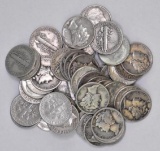 Group of (50) Mercury & Roosevelt Silver Dimes