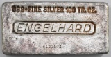 Engelhard 100oz. .999 Fine Silver Ingot / Bar.