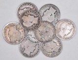 Group of (10) Barber Silver Half Dollars