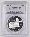 2001 P Capitol Visitor Center Commemorative Silver Proof (PCGS) PR69DCAM.