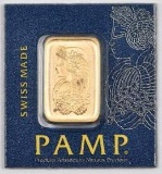 PAMP Suisse 1 Gram .9999 Fine Gold Ingot Bar.