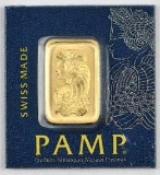 PAMP Suisse 1 Gram .9999 Fine Gold Ingot Bar.