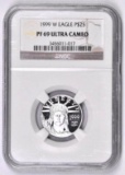 1999 W $25 American Platinum Eagle 1/4oz. (NGC) PF69 Ultra Cameo