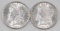 Group of (2) 1889 P Morgan Silver Dollars