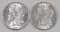 Group of (2) 1890 S Morgan Silver Dollars