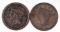 Group of (2) Braided Hair Large Cents