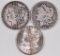 Group of (3) Morgan Silver Dollars