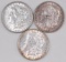 Group of (3) Morgan Silver Dollars