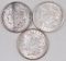 Group of (3) Morgan Silver Dollars