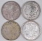 Group of (4) 1921 D Morgan Silver Dollars