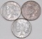 Group of (3) 1923 S Peace Silver Dollars