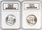 Group of (2) NGC Certified Franklin Silver Half Dollars.