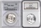 Group of (2) Certified Franklin Silver Half Dollars