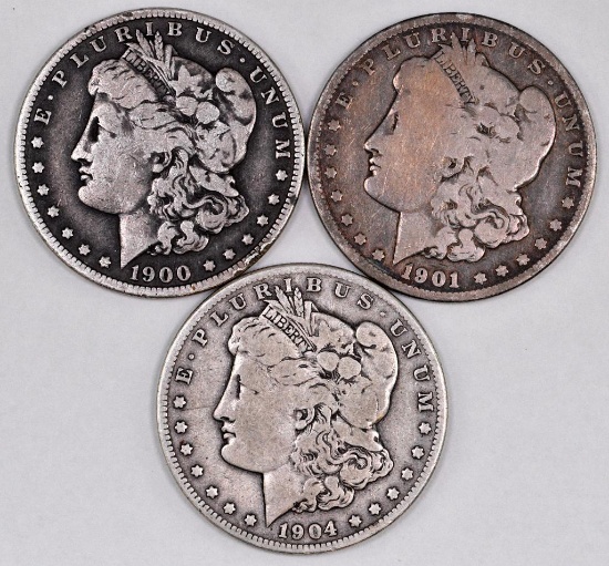 Group of (3) Morgan Silver Dollars