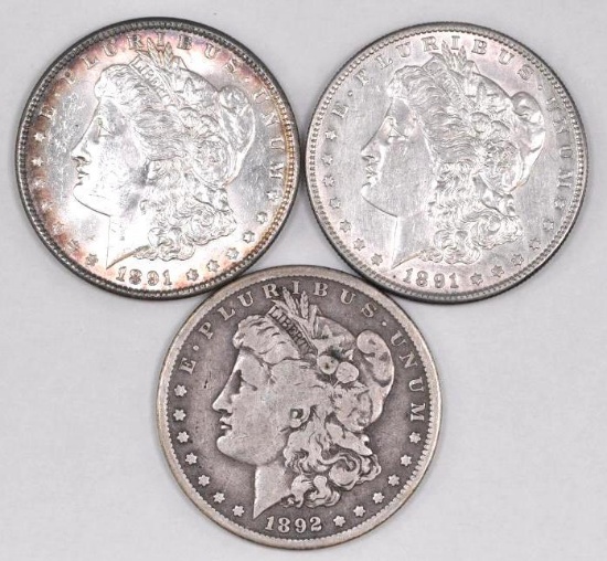 Group of (3) Morgan Silver Dollars