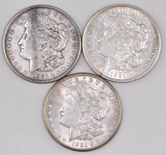 Group of (3) Morgan Silver Dollars