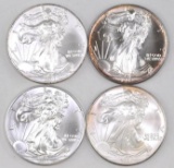 Group of (4) American Silver Eagle 1oz.