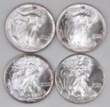 Group of (4) American Silver Eagle 1oz