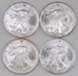 Group of (4) American Silver Eagle 1oz