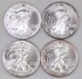 Group of (4) American Silver Eagle 1oz.