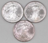 Group of (3) 1996 American Silver Eagle 1oz