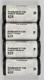 Group of (4) Presidential Dollar Mint Rolls $25