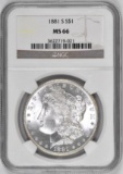 1881 S Morgan Silver Dollar (NGC) MS66