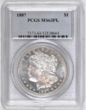 1887 P Morgan Silver Dollar (PCGS) MS63PL