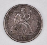 1884 S Seated Liberty Silver Dime