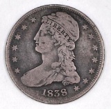 1838 Reeded Edge Bust Silver Half Dollar