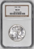 1942 P Walking Liberty Silver Half Dollar (NGC) MS65