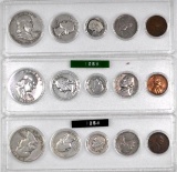Group of (3) U.S. 5-Coin Date Set 1952, 1953 & 1954