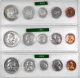 Group of (3) U.S. 5-Coin Date Set 1960, 1961 & 1962