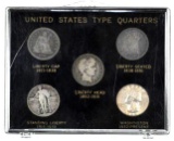 United States Type Quarters in Vintage Holder