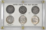 United States Type Half Dollars in Vintage Capital Holder